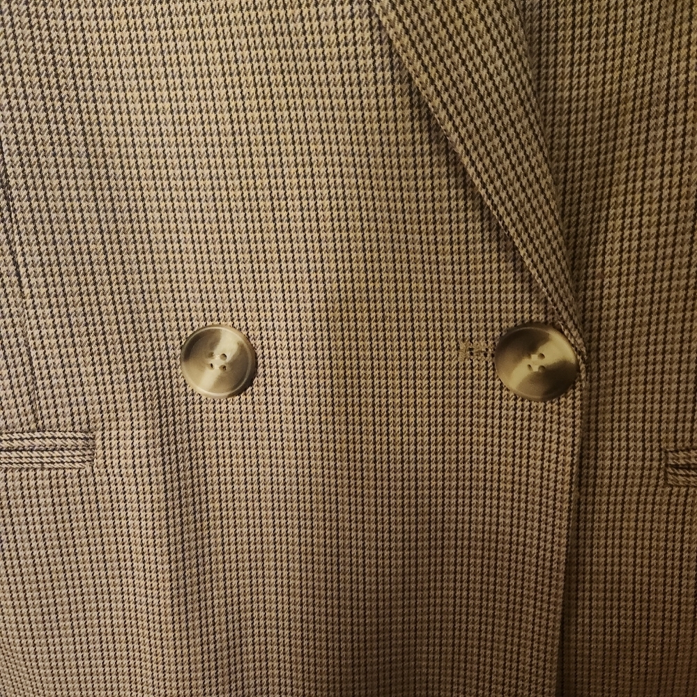 H&M Houndstooth wool-blend blazer Beige Tan Size XS - Picture 4 of 6